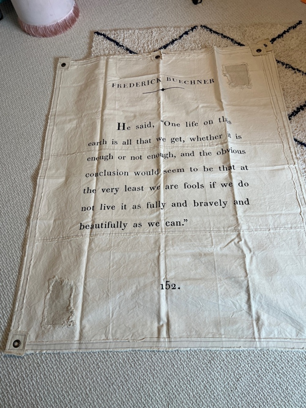 Sugarboo & Co 46x57 Frederick Buechner canvas tapestry NWOT